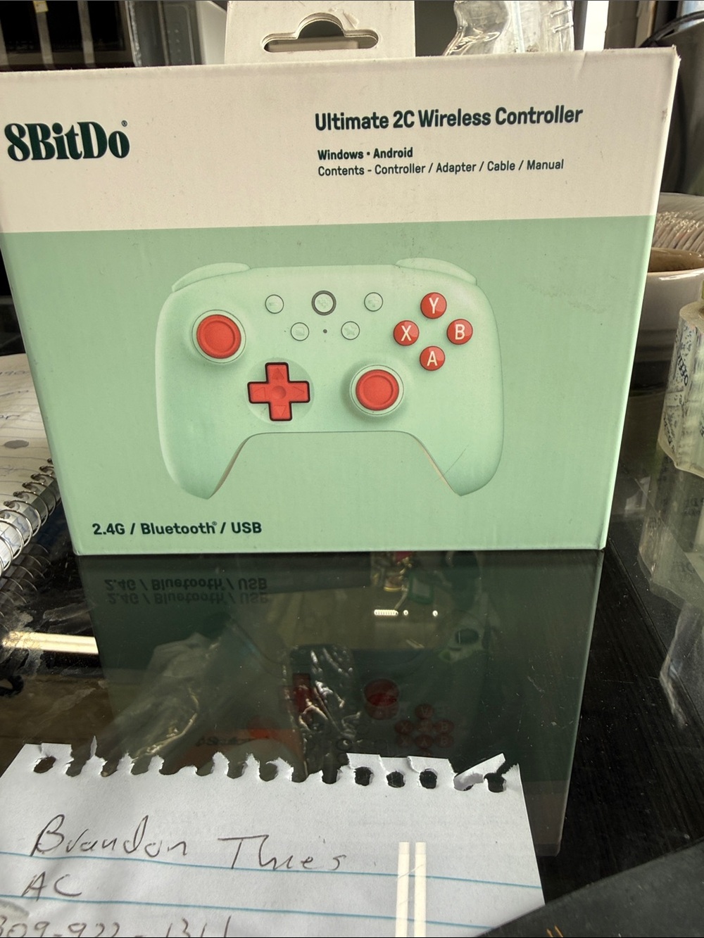 Ultimate 2C Wireless Controller - Mint with Coral Buttons